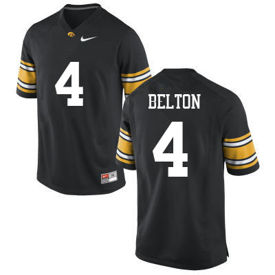 Men #4 Dane Belton Iowa Hawkeyes College Football Jerseys Sale-Black - Click Image to Close